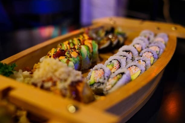 Family style sushi feast at Hayama Sushi