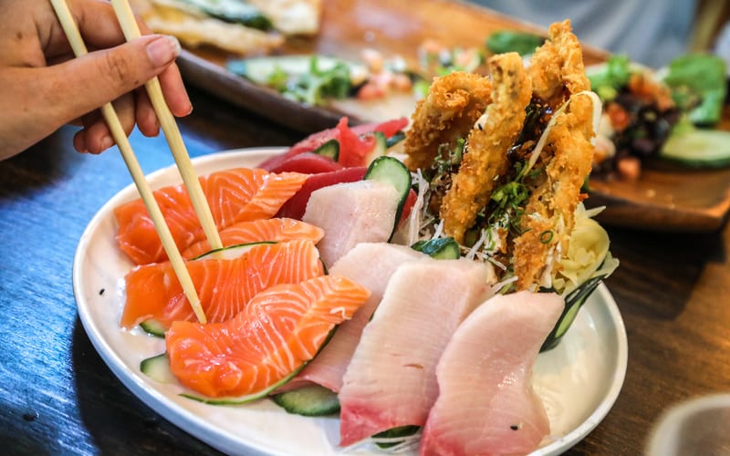Nigiri and sashimi platter